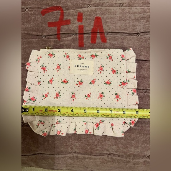 Sezane Floral Print Pouch w/Zipper NEW w/out Tags - Picture 4 of 5